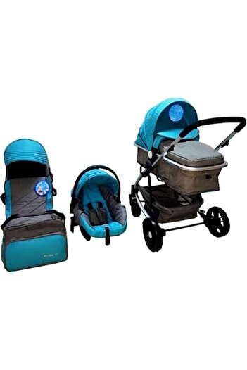 Baby Care 3 in 1 Baby Care™ PRO YK Stroller with Aluminum Frame, Carrycot, Baby Bag, Auto Seat, Adjustable B