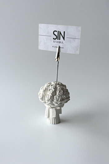 sin istanbul Flower Bouquet Note Holder, Note Holder White