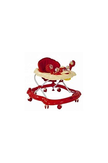 Baby Care Adjustable Baby Walker Baby Care™, Duck Design, Foldable, 8 Wheels, with Melodies, Red