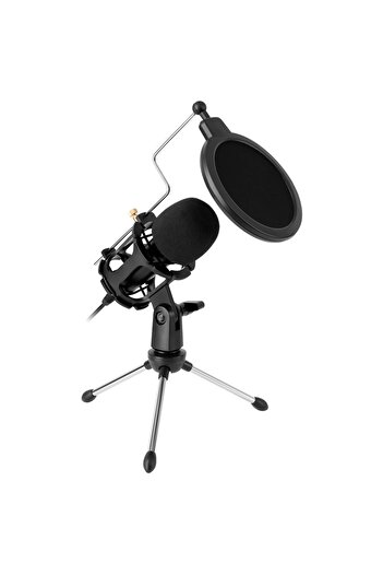 Rebel 3.5 mm Jack Microphone with Tripod and Filter KOM1052