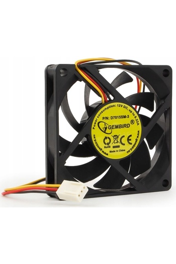 Gembird Fan 70x70x10mm 4000rpm 3pin cable 25cm 12V 0.22A D7015SM-3