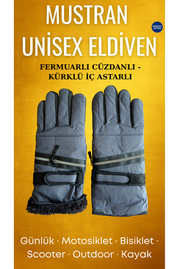 Mustran Arctic Shield Series Waterproof Fur Winter Gloves with Zippered Hidden Pocket Wallet – Unisex