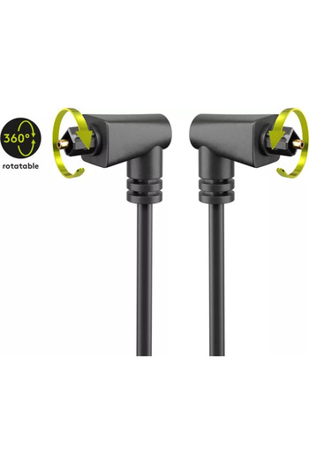 goobay Toslink double-sided cable, angled plug, 2m 41593