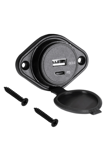 Peiying USB panel car power plug QC3.0 18W/ TYPE C QC /PD 18W PY-CHR0009