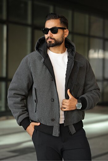 MİS MODA Men's Reversible Wearable Winter Coat
