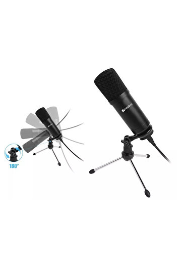 Sandberg USB desktop streaming microphone black 126-09