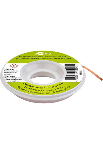 goobay Copper braid 1mm 1.5m for removing flux residue 45245