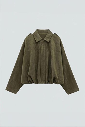 PRİFALDİ Suede Look Bomber Jacket
