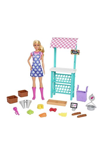 Barbie Farm Fresh Market Playset - Complete 17-Piece Set for Imaginative Play, Ages 3
