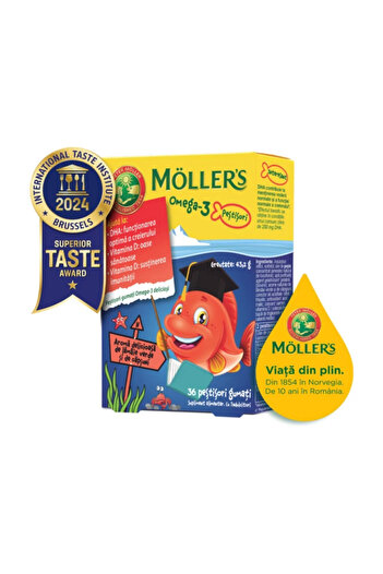 Möller's Moller's Omega 3 Gummy Fish, Lime and Strawberry Flavor, 36 Gummies