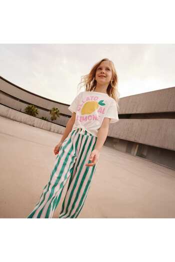 KIABI Striped wide-leg trousers GREEN