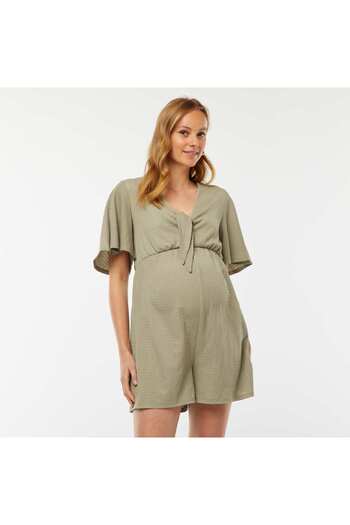 KIABI Waffle-knit maternity playsuit GREEN