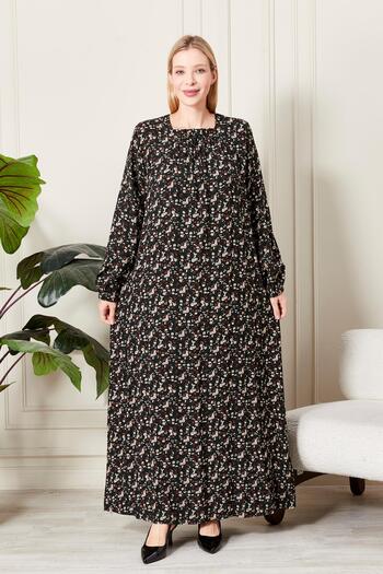 Ferace Women's Plus Size Square Neck Crinkle Dress