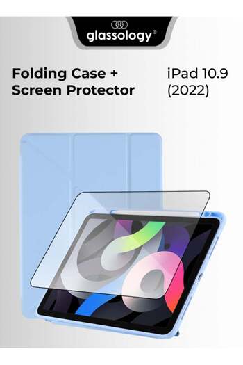 Glassology Folding Case + SP for iPad 10.9" (2022) – Sleek Blue Protection