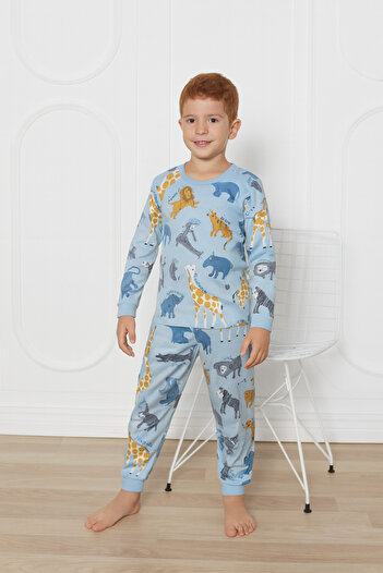 ESİLA KİDS Set de pijamale pentru băieți Set cu mâneci lungi imprimate 3-7 ani