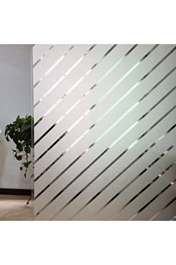 ORIGINAL DEALS Self-Adhesive Window Film for Privacy and Solar Protection, Diagonal Lines Pattern, 60 x 200 cm