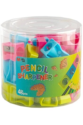 M&G Simple plastic sharpener with one hole, 48 pcs/set, various colors,