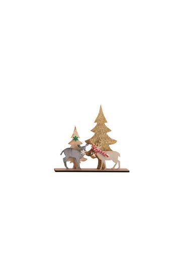 ÇIRPAN EV Pine Deer Wooden Decoration 20X18Cm