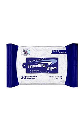 COOL & COOL Travel-Friendly Anti-Bacterial Wet Wipes - 30 Pieces