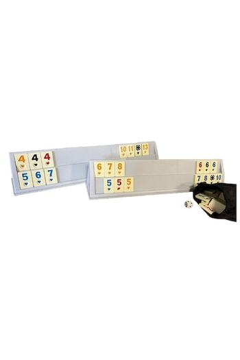 ANGMAD Joc Remi (rummy) ANGMAD, 4 table din plastic, piese plastic colorate, saculet depozitare