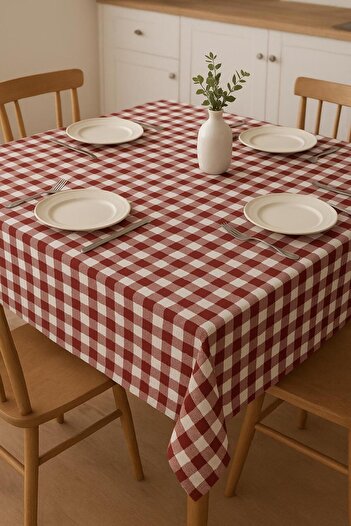PARELDA HOME Red Plaid Tablecloth 170*170 cm