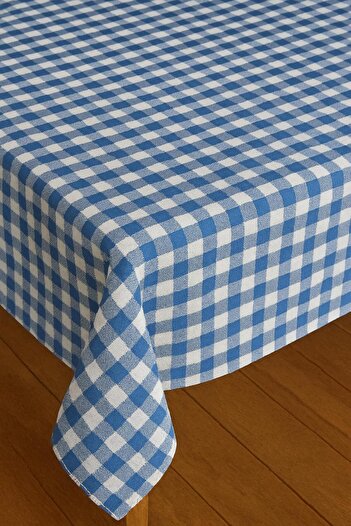 PARELDA HOME Blue Plaid Tablecloth 170*170 cm