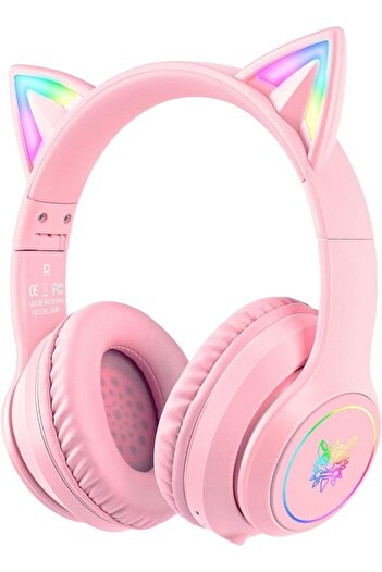 Generic Wired Gaming Headset Removable Cat Ears Headphones with Microphone