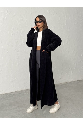 BEJNA Women's Soft Textured Long Knitwear Cardigan