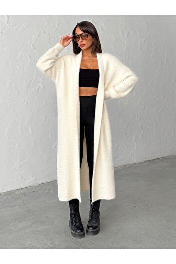 BEJNA Women's Soft Textured Long Knitwear Cardigan