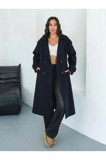 Paragon Women's Black Hijab Cashmere Coat Long Winter Belted Stylish Overcoat Jacket