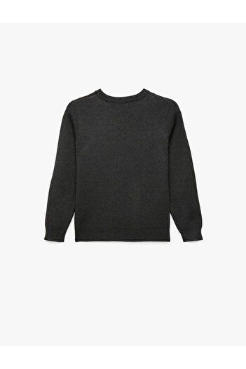 Koton Viscose Blended Long Sleeve Crew Neck Basic Knit Sweater