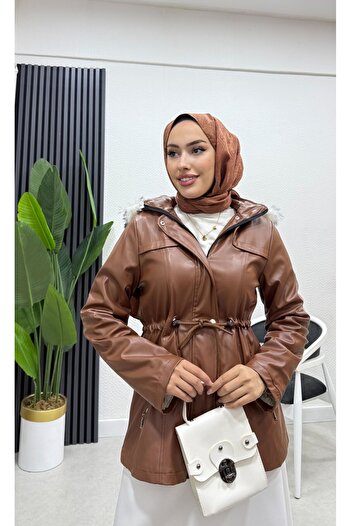 BURCU TESETTÜR Cebi Fermuarlı Beli Bağıcıklı Mont 62633