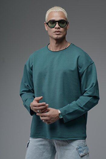 king brich Pis Yaka Oversize Fit Plain Sweatshirt