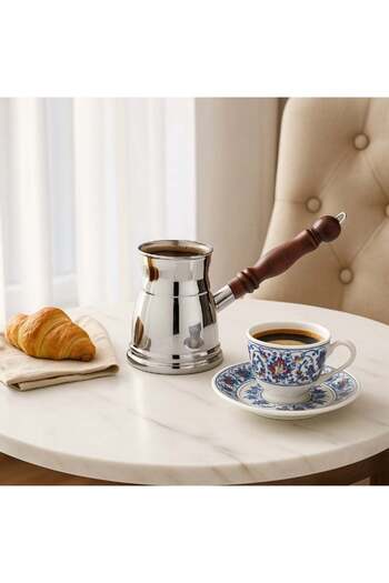 ALSAIF Stainless steel pot with elegant wooden handle