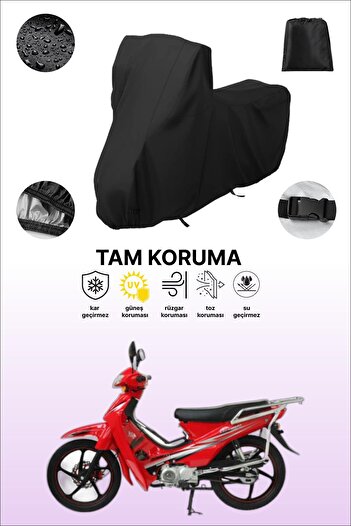dokaca Black Mondial 100 Mfh Compatible Motorbike Tarpaulin, Protective Cover, Motorcycle Tarpaulin