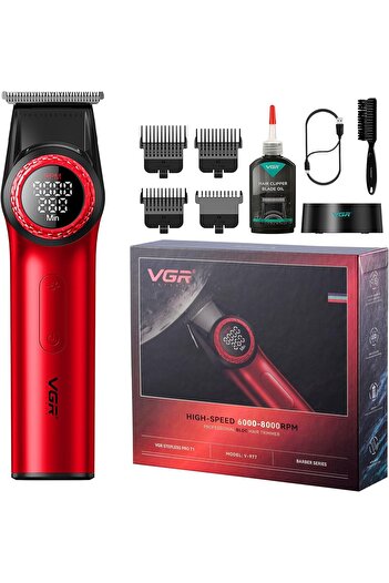 VGR 977 Professional Hair Trimmer Hair Clippers for Men, 8000rpm T-Blade Trimmer Zero Gapped Cordles