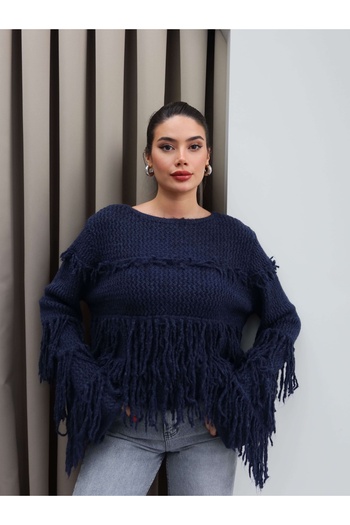 ESRAHELVACI Fringed Casual Knitted Sweater
