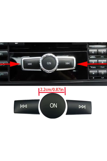 kaytaz Mercedes Radio Tape Key Cover 3-Piece Black Makeover Type W204 W212 W176 W117 Self-Adhesive