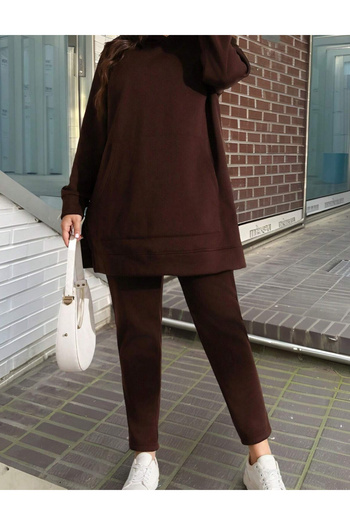 SHEIN Curve+ suit, brown