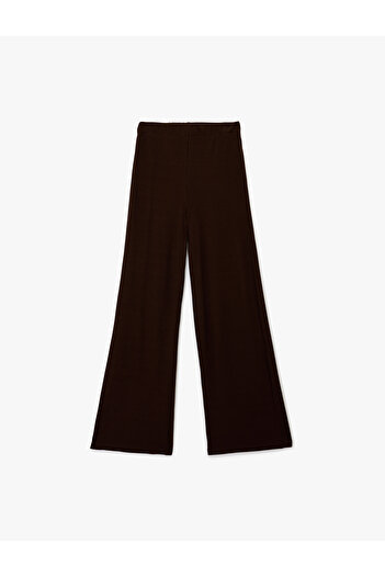 Koton Viscose Blended High Waist Leggings Pants with Spanish Leg