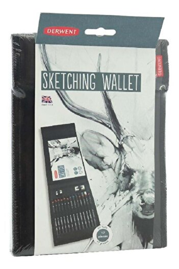 Derwent Drawing Wallet: Pencils, Blender, Eraser, Sharpener, Drawing Pad