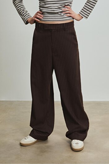 Stradivarius Striped smart baggy trousers