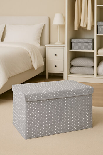 Serstil Medium Size Box with Lid – Clothes Blanket Storage Box Organizer 50X40X30 cm