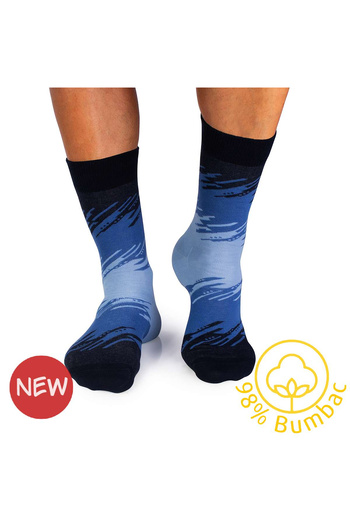 Pirin Hill 98% Cotton Socks Artistic Blue Brushes