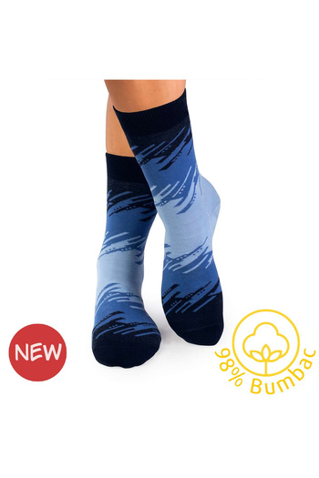 Pirin Hill 98% Cotton Socks Artistic Blue Brushes