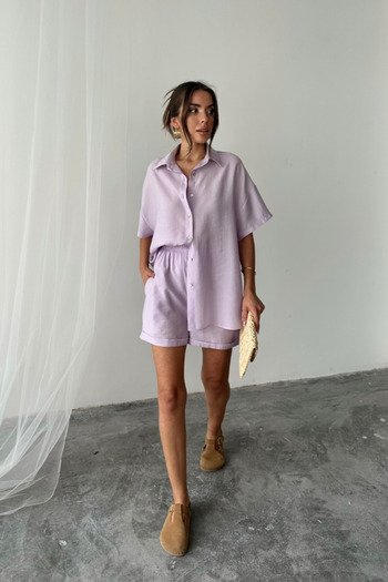 Wear Up Shirt - Shorts Set - Lilac