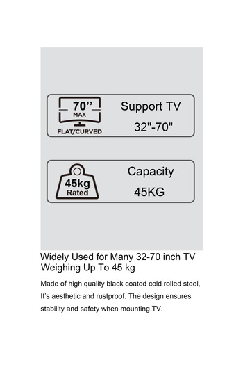 DATMAN Fixed TV wall mount, Diagonal 32 - 70" inch (81 - 178 cm), Max 45 kg, 24 mm profile