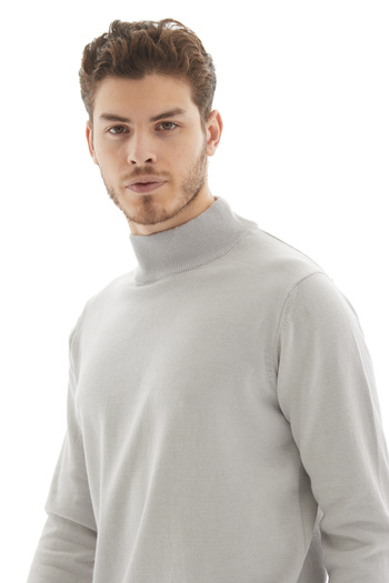 RAVANELLI Men's Turtleneck Knit Sweater — Classic Knit Antelias Gray XL
