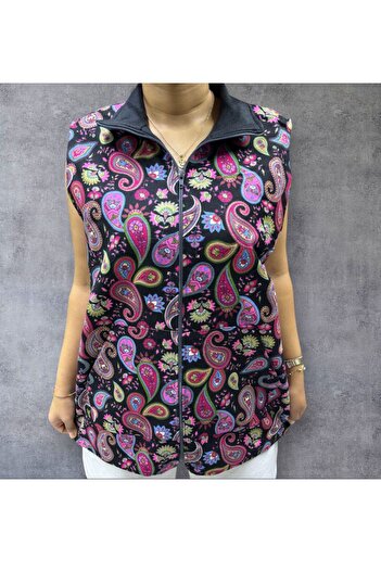 AGORATEKSTİL Women's New Season Flannel Fabric Lined Zippered Jacket
