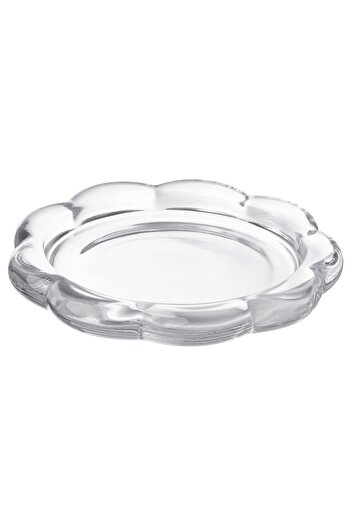 IKEA Candle Plate, Flower Shape, Transparent Color, 11 cm